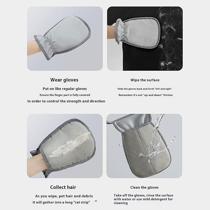 Statics Adsorption Pet Grooming Gloves Efficiently Remove Loose Furs from Cats Dog Washable and Comfortable Pet Essential Pet Hair Removal Glove