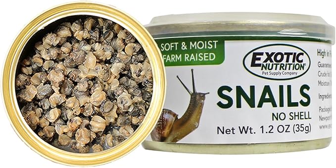 Canned Snails (6 Pack) - Healthy High Protein Insect Treat - Hedgehogs, Sugar Gliders, Reptiles, Wild Birds, Chickens, Lizards, Bearded Dragons, Skunks, Opossums, Fish, Amphibians, Turtles