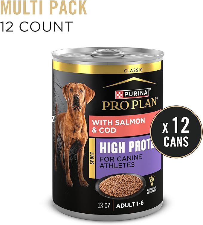 Purina Pro Plan Sport High Protein Wet Dog Food With Salmon and Cod - (Pack of 12) 13 oz. Cans
