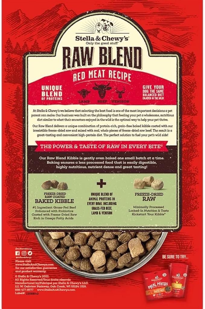 Stella & Chewy'S Raw Blend Red Meat Dog Food 22Lb