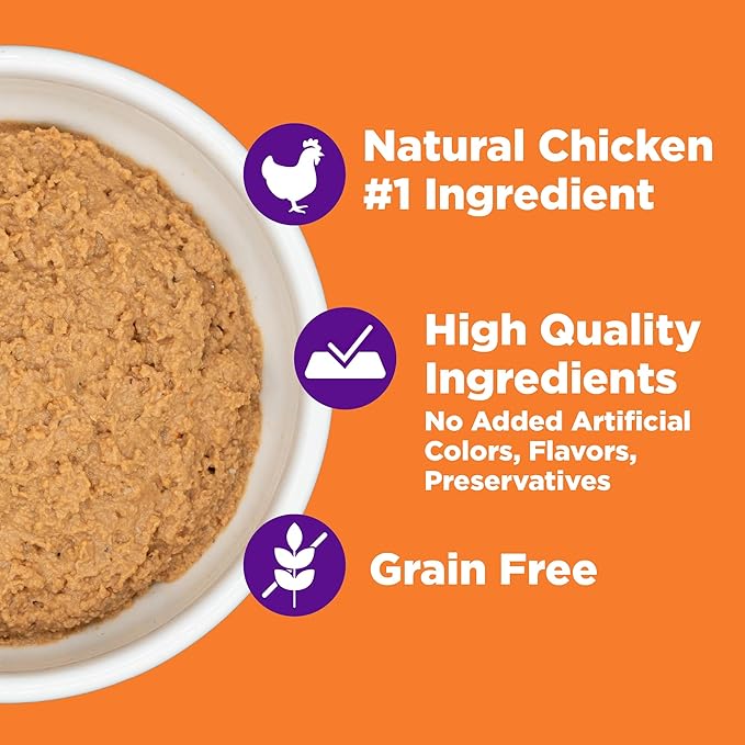 Wellness Complete Health Purrfect Duos, Pate, Adult Wet Cat Food, Natural, Protein-Rich, Grain-Free, 2.64 Ounce, 12 Pack, (Chicken Entrée Recipe)