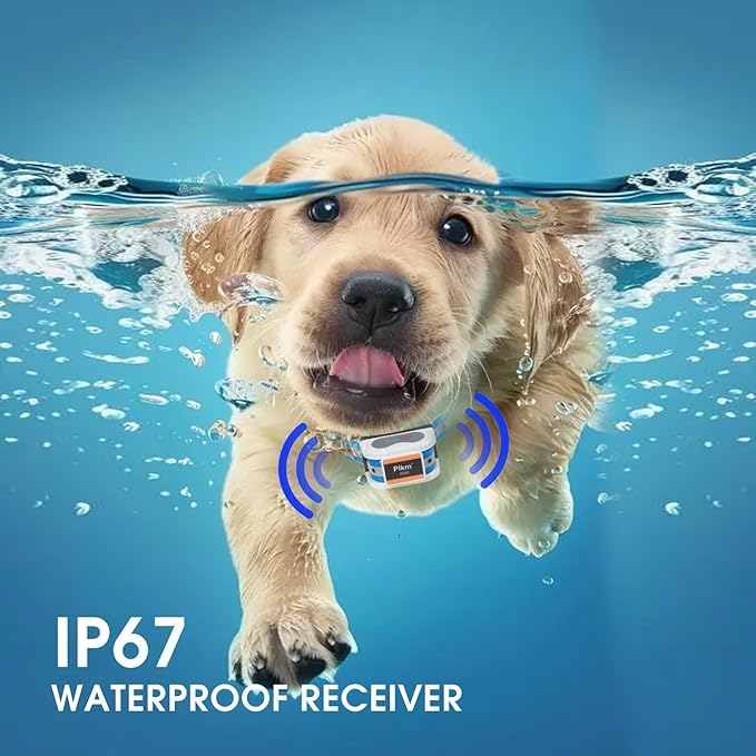 Plkm Wireless Dog Fence Pet Electric 2026 Newest Intelligent Containment System, Dog Out of Range Reminder Transmitter AI Smart Alarm, 360° Strong Signal Coverage, Display Receiver Battery Level