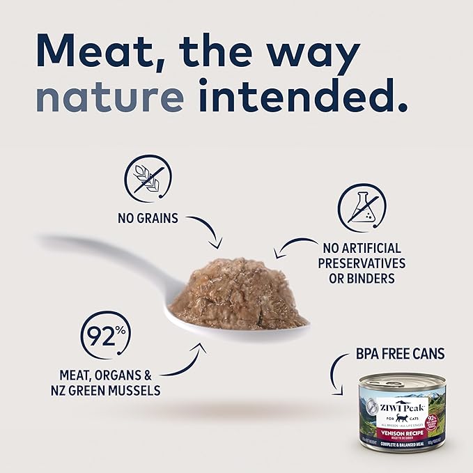 ZIWI Peak Wet Cat Food – All Natural, High Protein, Grain Free, Limited Ingredient, with Superfoods (Venison, Case of 6, 3oz Cans)