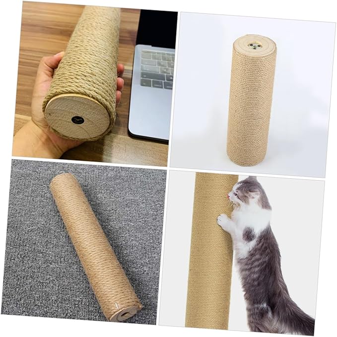 POPETPOP Cat Scratching Post with Jute Rope Durable Sturdy Design for Indoor Cats Height Diameter for Healthy Claw Maintenance and Furniture Protection