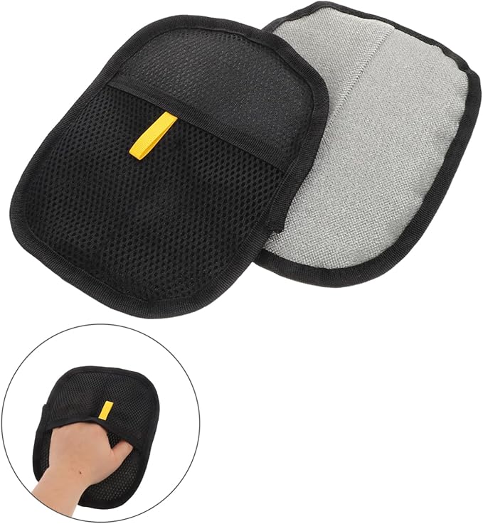 POPETPOP 2pcs Cat Grooming Gloves Dual-Sided Brush Pet Hair Removal Mittens for Cats Dogs Easy Cleaning Ergonomic Design