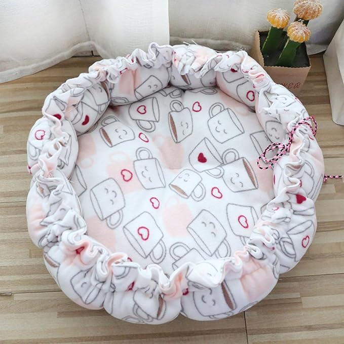 Windproof Warm Pet Bed House Drawstring Design Washable Soft Cushions Kennel for Small Dogs Cats Pet Supplies Houses for Indoor Large Houses for Warm No Heating Pad House Windproof for Winter