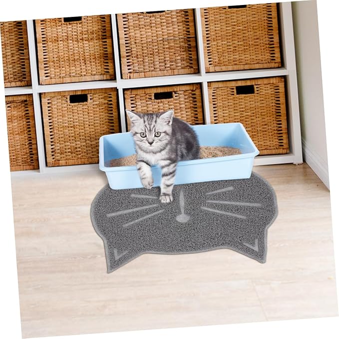 DOITOOL 3 Pcs Non-Slip Cat Litter Mat Pet Litter Tracking Mat for Cat Large Cat Feeding Pad