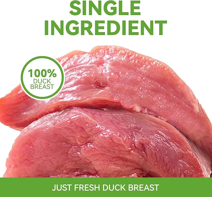 OPET Freeze Dried Cat Treats, Single Ingredient Grain Free High Protein Pet Food for Cats and Dogs, Healthy Training Snacks，Freeze Dried Duck Breast Sliced Fillets (Duck Breast, 1.48 Ounce)
