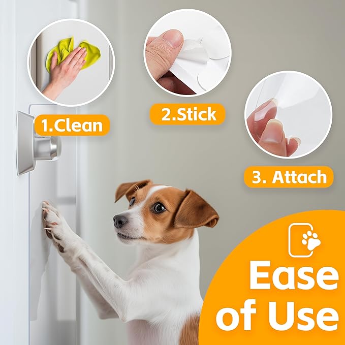 Dog Door Scratch Protector 2-Pack 24x12 - Ultra Thick Clear PVC Guard, Custom-Cut Heavy Duty Anti Scratch Shield for Cat Dog, Easy Install & Remove, Wall Window Furniture Protector