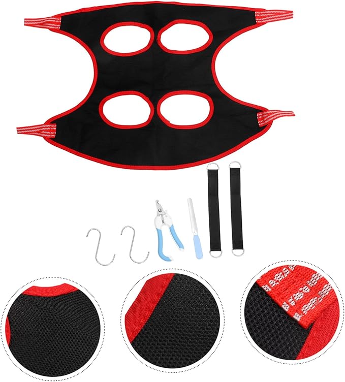 Mikikit PET Grooming Hammock Nail Clipper Adjustable Dog Grooming Bag for Cats Dogs Random Color Essential Tool Set