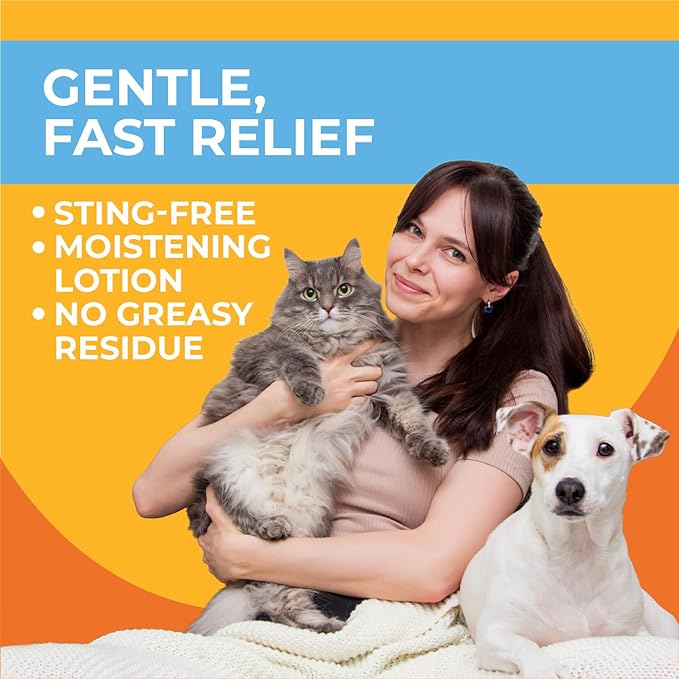 Anti-Itch Hydrocortisone Moisturizing Lotion for Dogs & Cats – Hot Spot Treatment, Dog Itching Skin Relief, Itchy Hotspots Cream, Medicated Ointment for Irritation & Rash