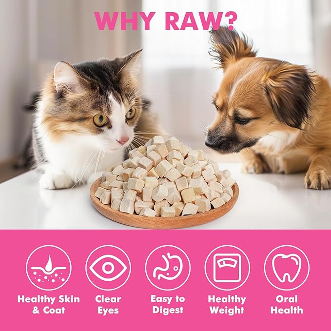 Freeze Dried Dog & Cat Treats – Single Ingredient Chicken Breast, High Protein Training Treats & Food Topper, 6 oz