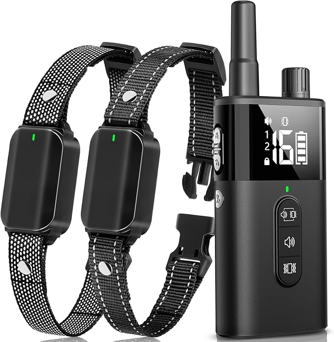 Dog Training Collar with Remote 2 Dogs 10-120 lbs - 3300 ft Waterproof No Shock Vibrating Dog Collar for Large Medium Breed, Rechargeable Beep Vibration Collar with Controller - 2 Pack