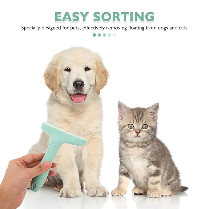 UPKOCH Pet Deshedding Comb for Dogs and Cats, Metal Fur Rake Brush with Long Teeth, Large Green Grooming Tool for Removing Matted and Loose Hair at Home