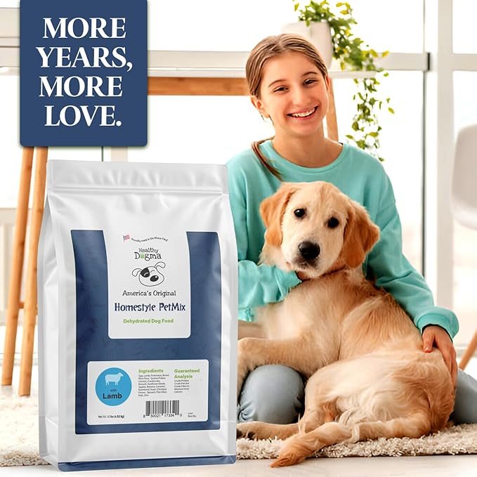 Healthy Dogma - Homestyle PetMix Dehydrated Lamb Dog Food - Clean Ingredient Food - No Preservatives, Homemade Food (Homestyle PetMix with Lamb, 10 lbs)