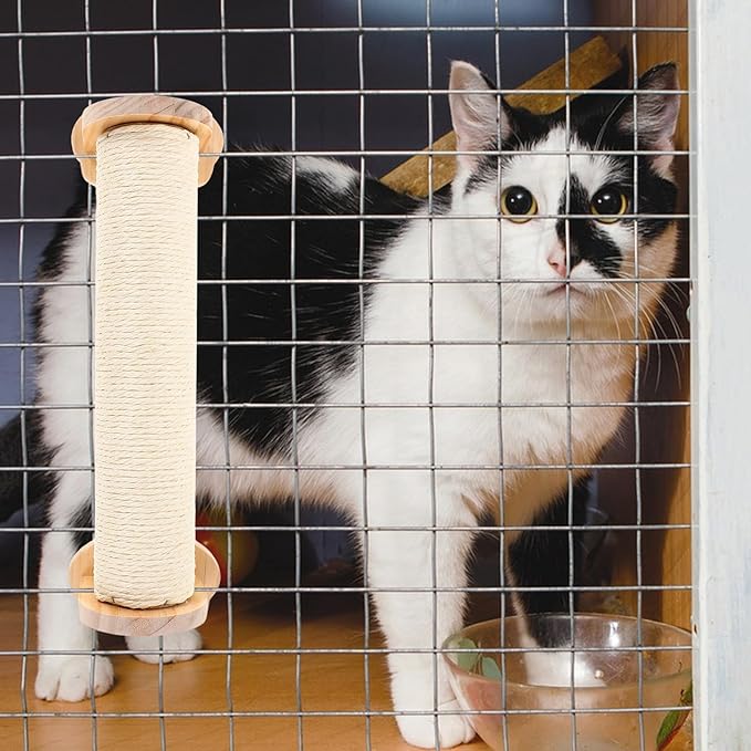 NUOBESTY Hanging Cat Scratching Post Sisal Sturdy Clawing Pole for Indoor Cats Kitten Cage Accessory Furniture Protection