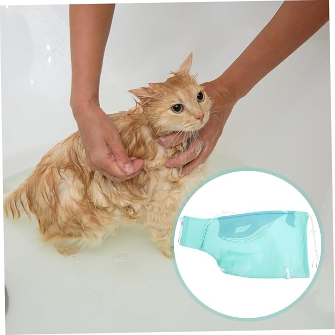 Breathable Cat Grooming Bag Three Multi-Function Washing Nail Trimming for Kittens Scratch-Resistant Design for Bathing Ear Cleaning Random Style