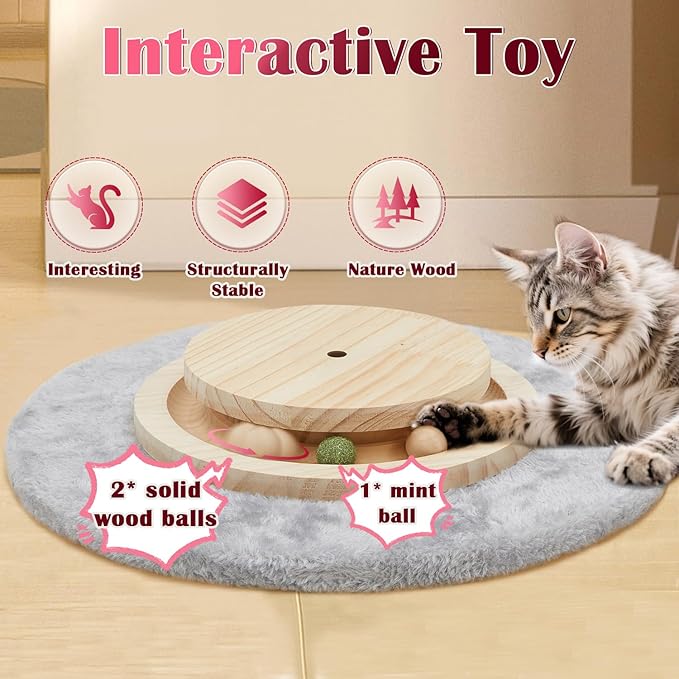70.9'' Tall Cat Scratching Post,Artificial Camellia Tree Extra-Large Scratcher for Indoor Cats Adult,8.3'' Thick Natural Sisal Rope Post with Interactive Ball Toy (flower-70.9inch)