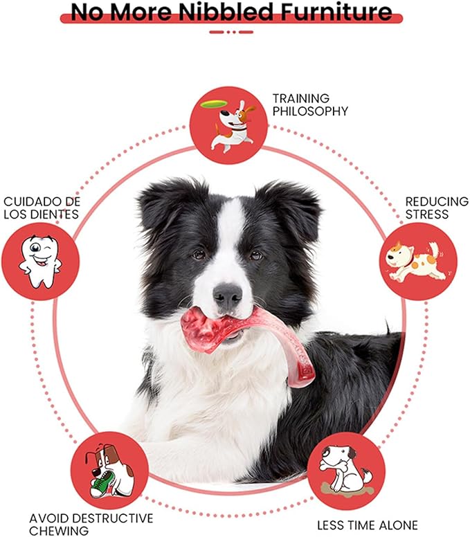YFL Dog Chew Toys for Aggressive Chewers Large Breed - Indestructible Dog Toys for Large Dogs, Tough Nylon Dog Bone for Medium Dogs, Durable Steak Shape Puppy Teething Toys for Boredom