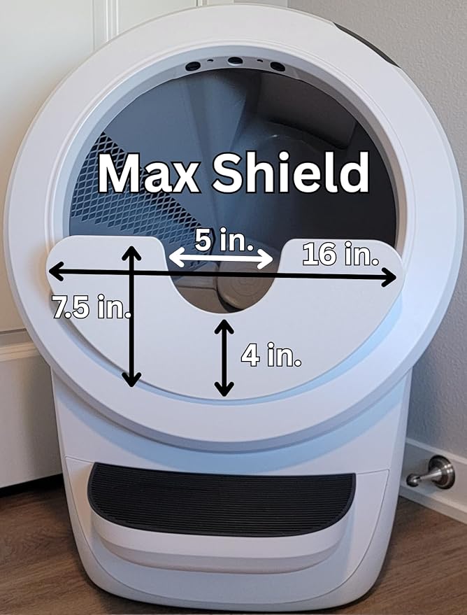Max Shield for Litter-Robot 4 : Anti-Flicking, One-Piece Design - (White Max Shield)