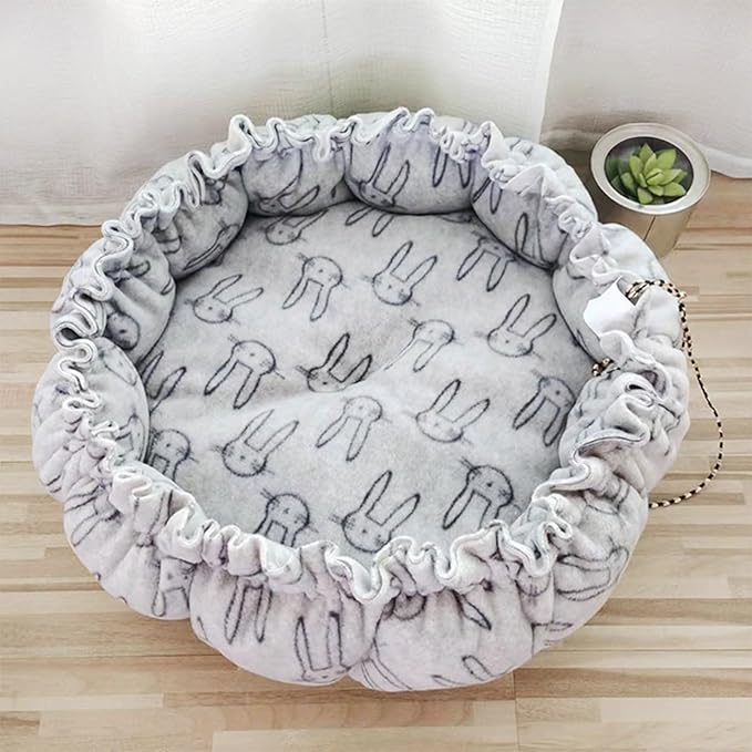 Round Bed Sleeping Dog Winter House Drawstring Design Pet Mat for Kitten Puppy Sleeping Supplies Sofa Plush Sofa on