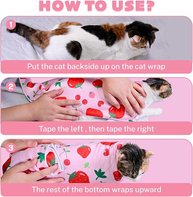 31.5 * 31.5 Inch Cat Grooming Wrap, Cat Wrap for Cutting Nails Cats Restraint for Nail Clipping Cats Swaddle Wraps for Medicine, Nail Clipping, Teeth Brushing, Ear Cleaning