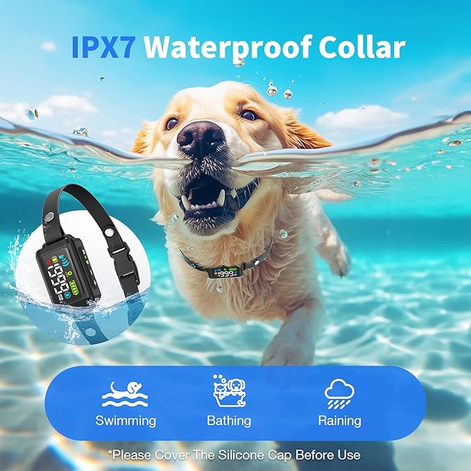 GPS Wireless Dog Fence System, Electric Fence for Dogs, Adjustable Range 99-5997ft, IPX7 Waterproof, Wireless Fence for Dogs, Pet Containment System for Outdoor Use