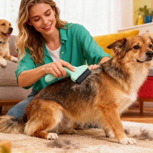 Cat Brush for Shedding - Self-Cleaning Grooming Tools - Puppy Slicker Brush Cleaning Tools - for Long Short Bathing Dematting All Breeds Daily Indoor Home