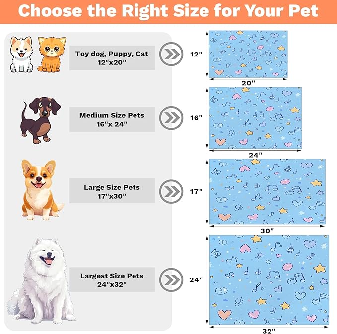 Music Note Dog Food Mat for Floors Absorbent Dog Bowl Mat for Food and Water Dispenser Quick Dry Cat Food Placemat Pet Supplies 16" x 24", Love Heart