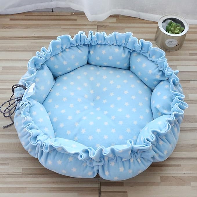 Round Bed Sleeping Dog Winter House Drawstring Design Pet Mat for Kitten Puppy Sleeping Supplies Sofa Plush Sofa on