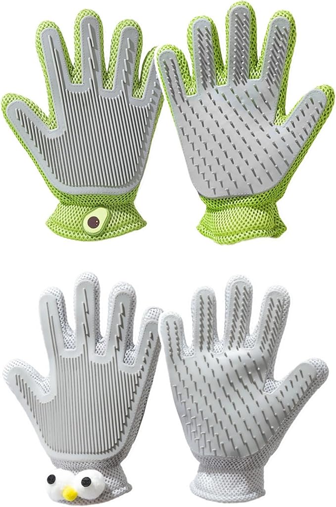 Double Sided Silicone Pet Grooming Glove for Efficient Hair Removal and Relaxing Massage on Cats and Dogs Cats Brush
