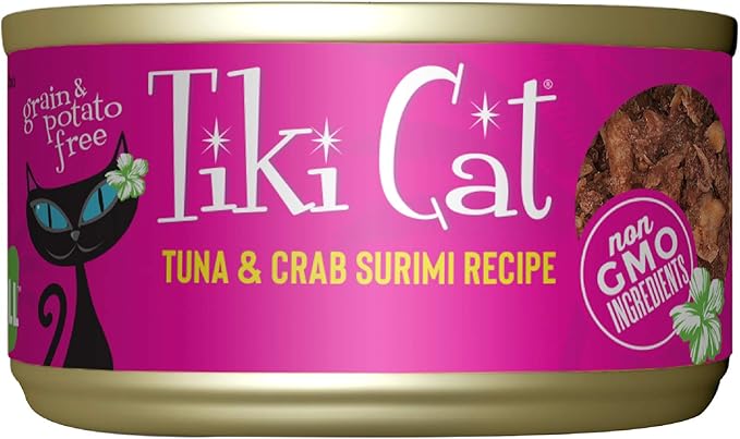 Tiki Cat Grill Wet Cat Food, Tuna & Crab Surimi, 2.8 oz. Cans (12 Count)