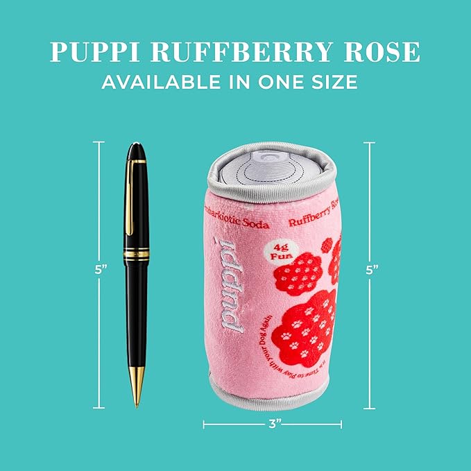 Haute Diggity Dog Puppi Ruffberry Rose Plush Dog Toy for Small, Medium & Large Dogs, Interactive Funny Parody Squeaky Toys, Soft, Durable, Machine-Washable, Safe & Cute Birthday Gift for Dogs