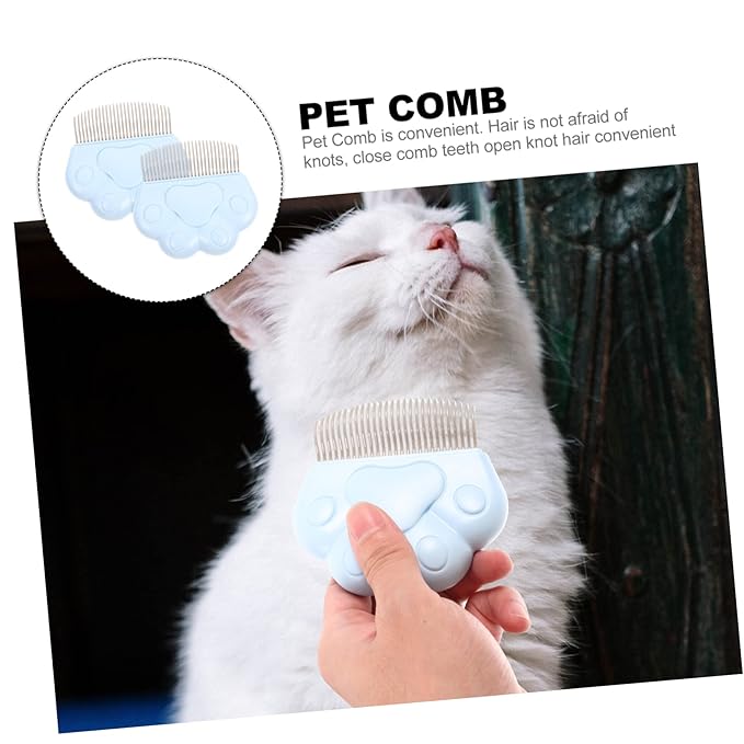 SUPVOX 2pcs Cat Grooming Supplies Cat Deshedding Comb Pet Hair Removal Combs for Flea
