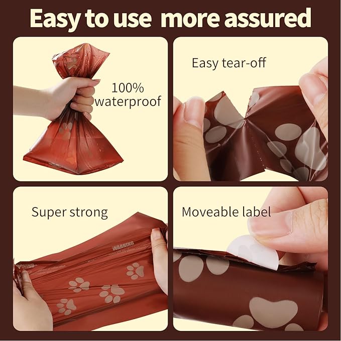 HEEPDD Dog Waste Bags, 18 Rolls Scented Poop Bag with Dispenser and Clip, Thick Leak Proof Cleanup Bags for Pet Dog Cat, Outdoor Walking Travel Supplies (#1)