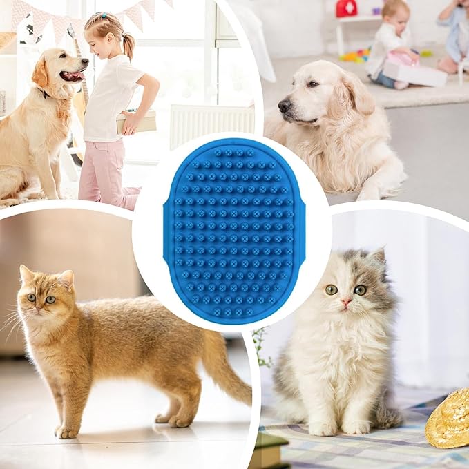 Pet Shampoo Bath Brush - | Soft Rubber Grooming Gloves for Deshedding and Soothing Massage | Adjustable Handle Pet Washing Brush Fõr Cats and Dogs | Professional Bathing Supplies for Long Short Hair