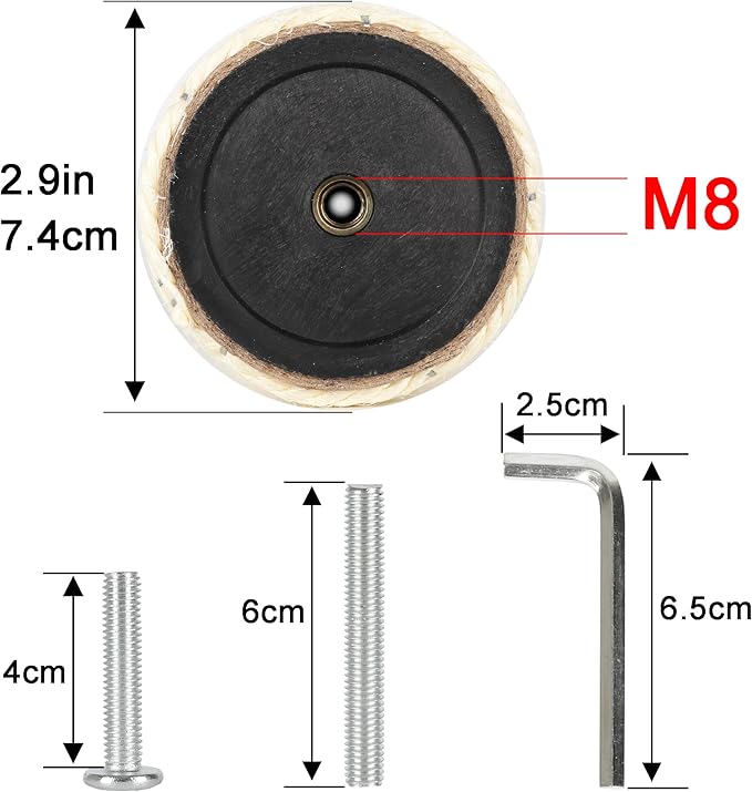 4 PCS 7.4cm 2.91in Diameter Cat Scratching Post Replacement Sisal Pole (40cm/15.75in, M8)