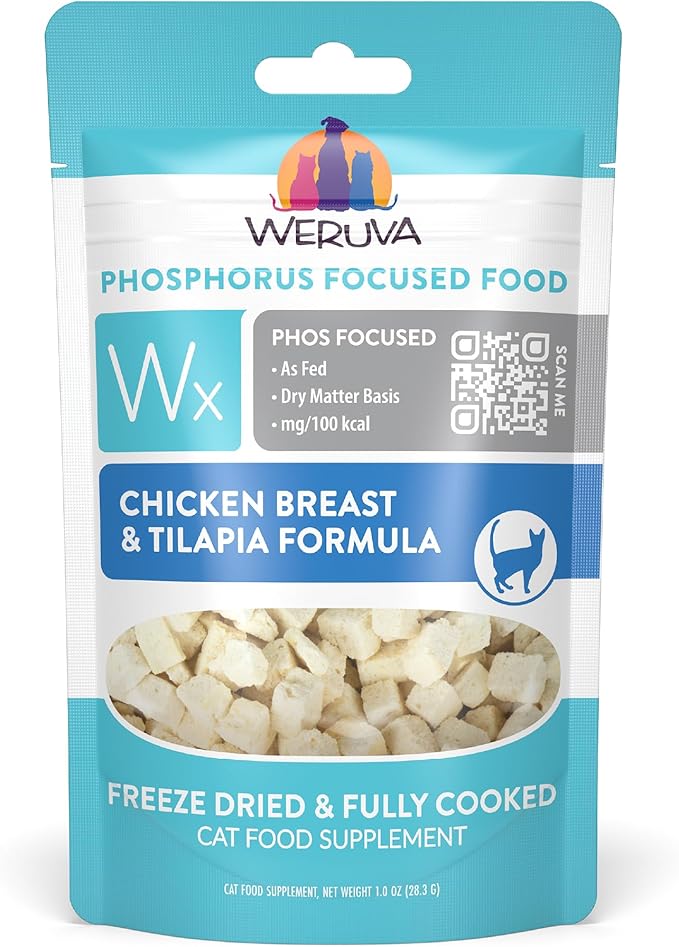 Weruva Wx Phos Focused Freeze Dried, Chicken Breast & Tilapia Formula, 1oz Bag