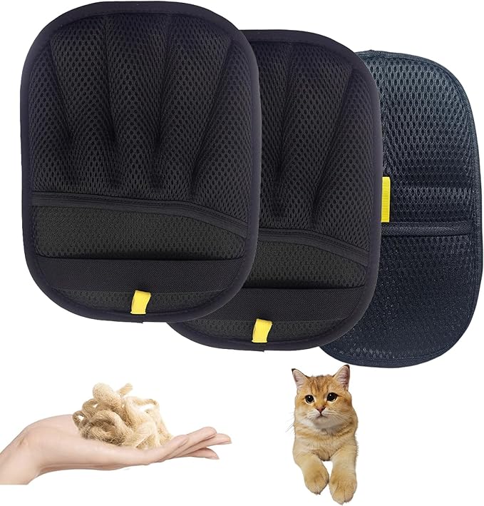 3Pcs Pet Hair Remover Glove，2025 Newly Upgraded Five-Finger Electrostatic Pet Hair Gloves, Reusable Hair Remover for Clothing, Furniture, Couch, Carpet (2Pcs for big hands and 1Pcs for normal hand)