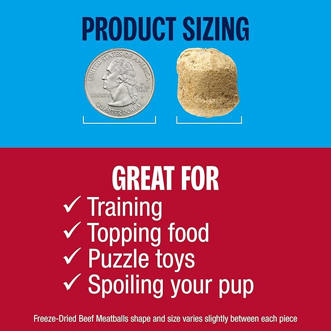 Muenster Freeze Dried Beef Meatball Dog Treats 4 oz - Grain Free, Made in USA