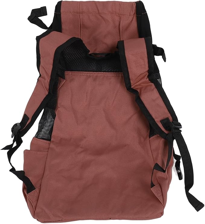 Drfeify Pet Carrier Backpack Ventilated Mesh Comfortable Front Back for Outdoor Traveling Cat Dog Supplies (Brown)