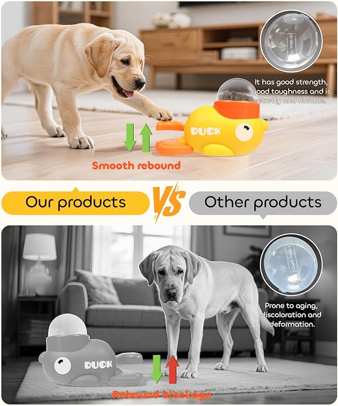 2-in-1 Interactive Dog Puzzle Toy, Dog Interactive Treat Dispenser Toy, Dogs Food Treat Feeding Dispenser for Healthy Eating for Small & Medium (White)