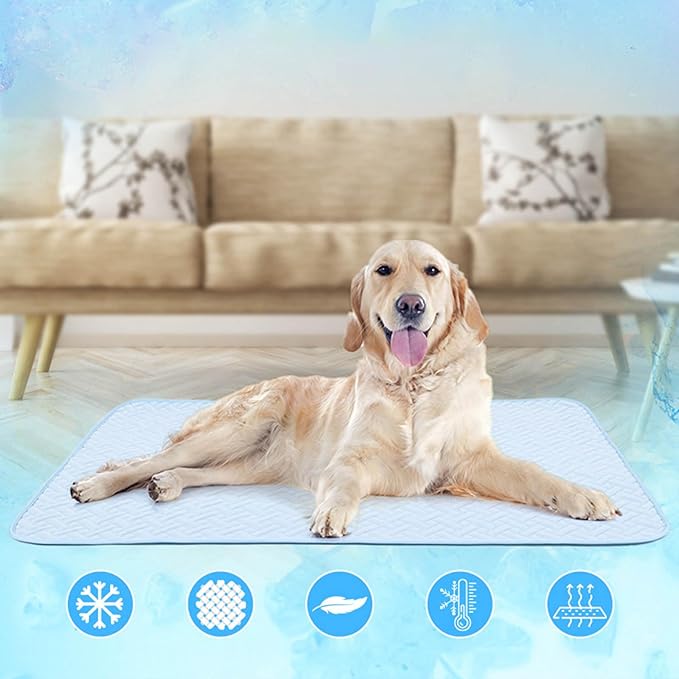 Peiiwdc Dog Cooling Mats for Pet Breathable Mats Pad for AllSize Ice Cats Cool Pet Supplies Ice for