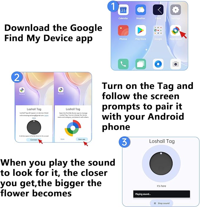 Bluetooth Tracker Android - 2 Pack, Item Finders Locators Work with Google Find My App (Only for Android), Tracker Tag for Keys, Luggage, Backpack, Wallet, Vehicle, Pets (Black)