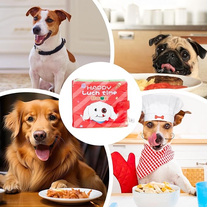 Squeaky Snuffle Mat - Pets Puzzle Toys, Cute Slow Feeder, Pet Snacks & Educational Toys | Puppy Lunch Box Book Dog Treat Puzzle Dog Feeding Mat Interactive Toy Plush for Pet Supplies