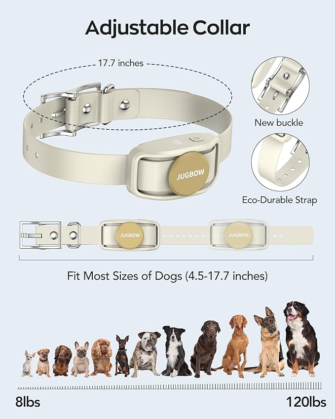 Delupet Dog Shock Collar - 4200FT Remote Control with 3 Training Modes - Beep, Vibration, Safe Shock, IPX8 Waterproof Rechargeable Electric Collars for Small Medium Large Dogs (Beige)