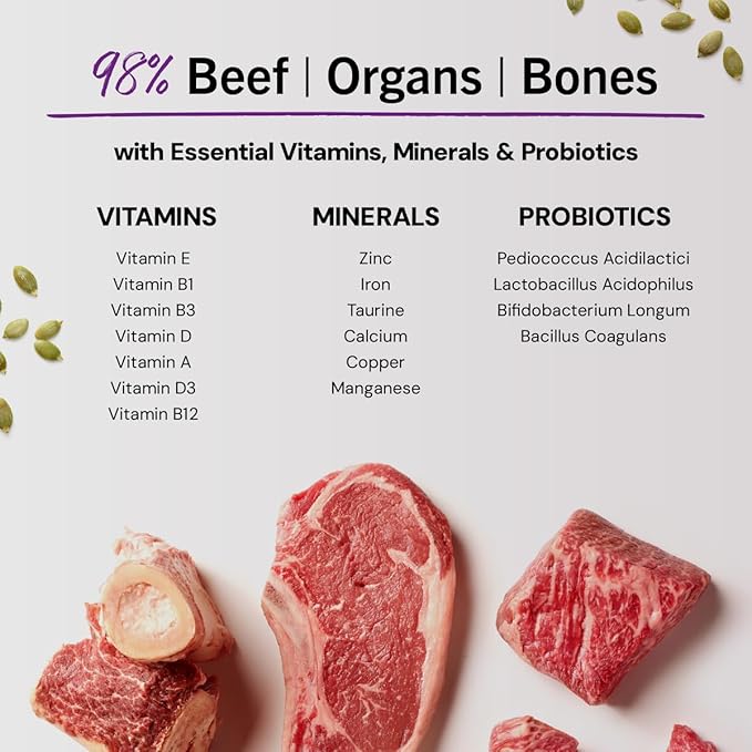 Stella & Chewy's Freeze-Dried Raw Cat Dinner Morsels - Premium Beef Recipe with 98% Grass-Fed Meat & Organs - Natural Grain-Free Cat & Kitten Food - Made in USA - 3.5 oz