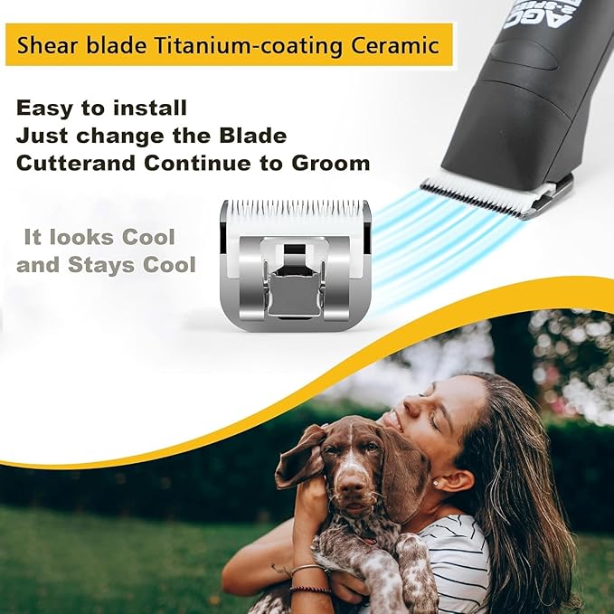 Upgraded 2pcs Clipper Ceramic Blade - Pet Dog Cat Grooming Clipper Replacement Blades, for A5 Trimmer Series, for Andis 18 Teeth Detachable Ceramic Blade Part, for Wahl KM2 KM5 KM10