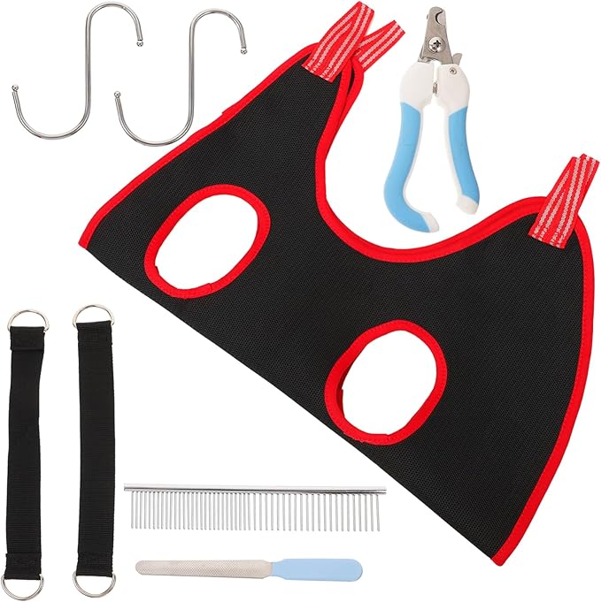 Totority 1set Pet Grooming Hammock for Cats Dogs Nail Clipper Set Pet Grooming Comb for Small to Medium and Easy to Use Random Accessories Included