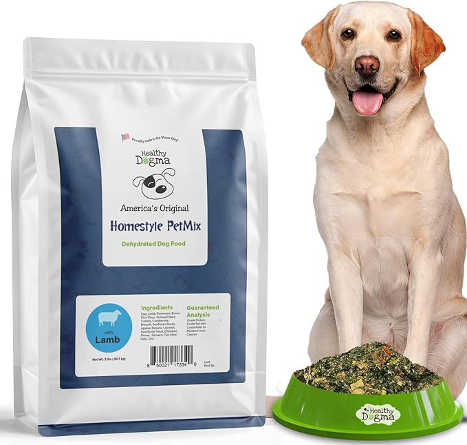 Healthy Dogma - Homestyle PetMix Dehydrated Lamb Dog Food - Clean Ingredient Food - No Preservatives, Homemade Dog Food (Homestyle PetMix with Lamb, 2 lbs)